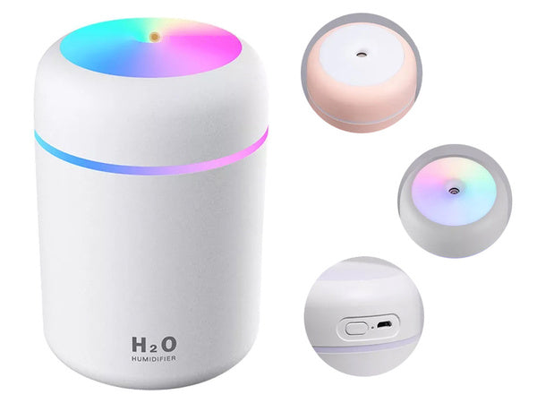 Mini oro drėkintuvas oro difuzorius aromaterapijos rūkas usb rgb, Baltas, Szín, Fehér