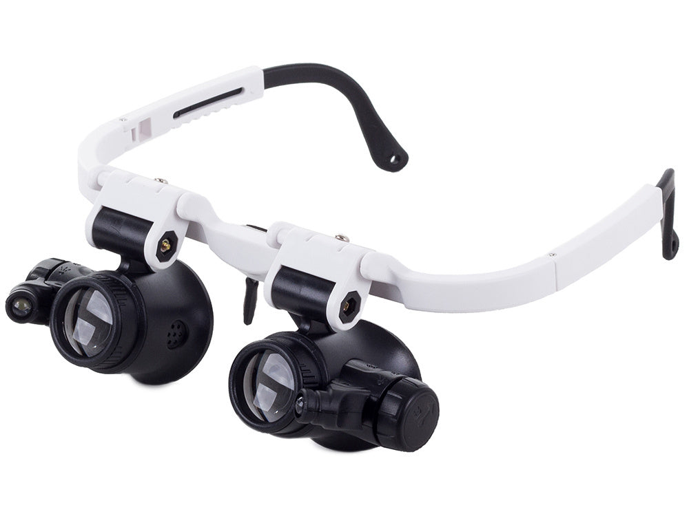 Laikrodininko didinamasis remonto stiklas 8x 23x led