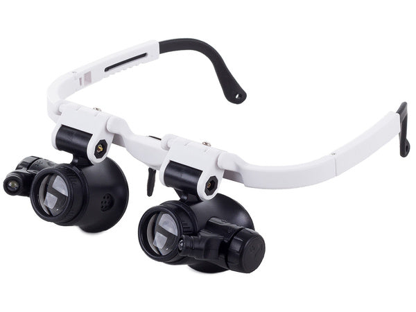 Laikrodininko didinamasis remonto stiklas 8x 23x led