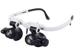 Laikrodininko didinamasis remonto stiklas 8x 23x led