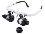 Laikrodininko didinamasis remonto stiklas 8x 23x led