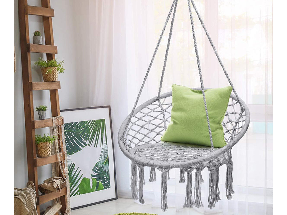 Hamakas fotelis kabančios sūpynės erškėtrožės lizdas sūpynės boho namų sodui