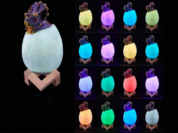 Dinozaurų naktinė šviesa triceratops kiaušinis rgb led šviečiantis kiaušinis vaikams, 12294_1, Gyártói kód, 12294_1