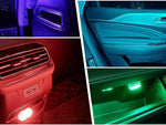 6 led lempos rgb automobilio interjero apšvietimas belaidis papildymas