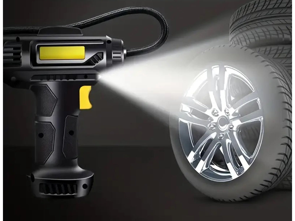 Automobilio kompresorius ratų pripūtimo pistoletas 12v 120w 10 barų led