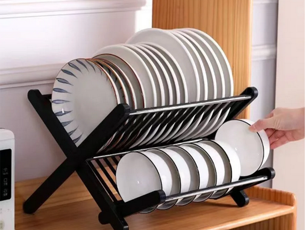 Dvigubo denio nusausinimo dėklas sulankstomas dėklas, stovintis didelis