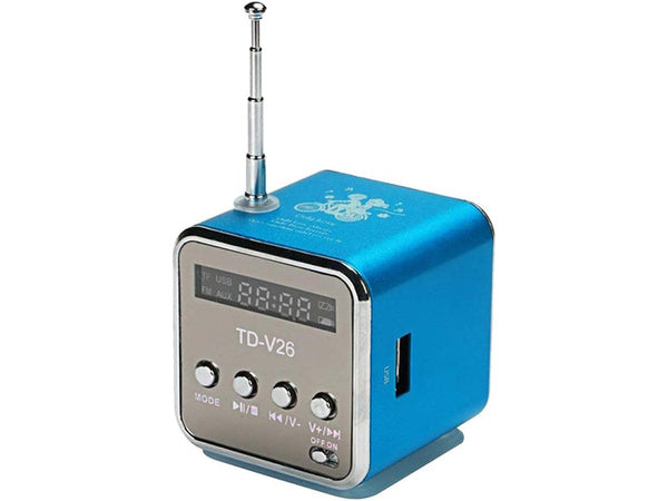 Belaidis garsiakalbis nešiojamasis mini radijas fm vadovaujamas bluetooth mobilusis microsd, Mėlyna, Szín, Kék