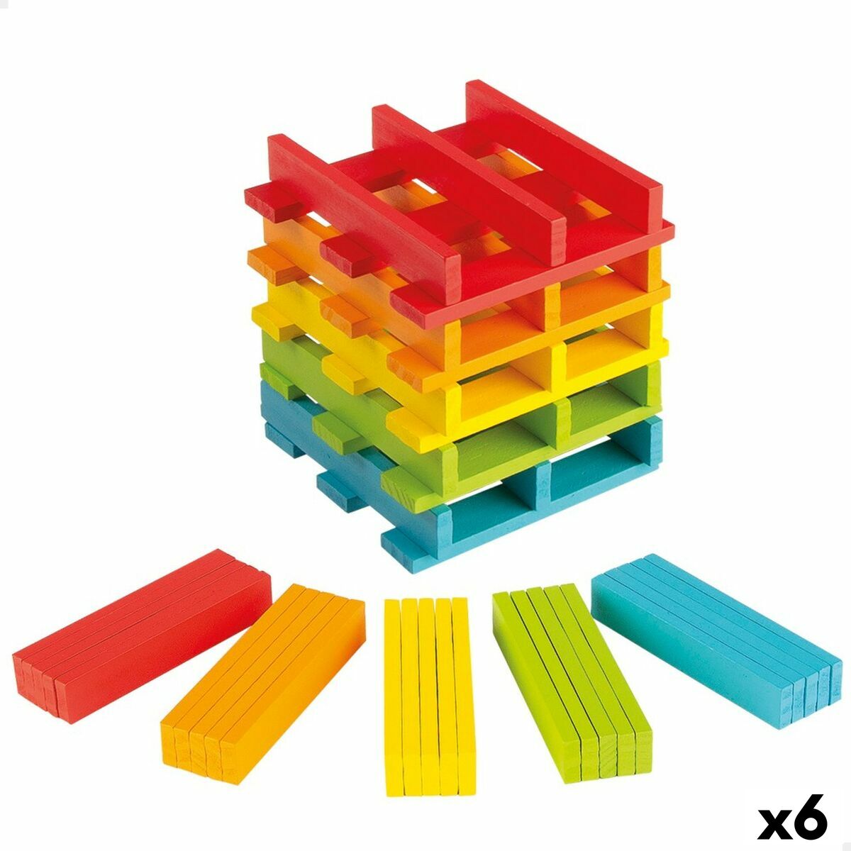 Statybos rinkinys Woomax 100 Dalys 10 x 0,5 x 1,8 cm (6 vnt.)