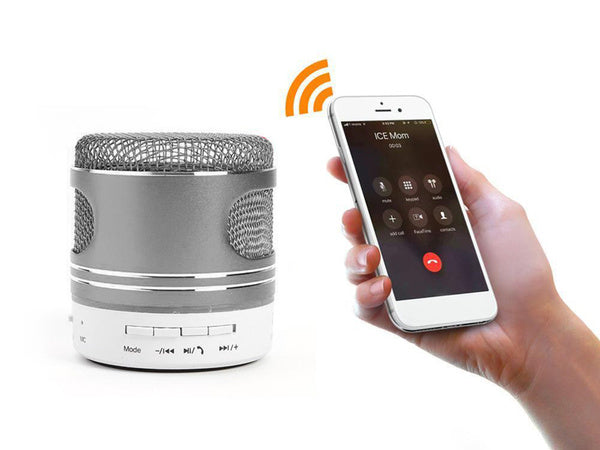 Bluetooth mini belaidis mp3 radijas fm usb microsd jungtis, Sidabras, Szín, Ezüst
