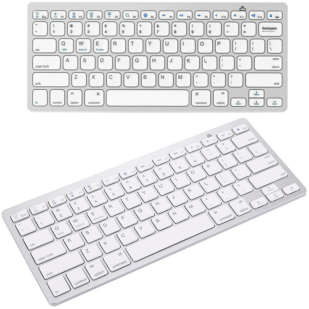 Belaidė "bluetooth" klaviatūra kompiuteriui "ipad mac" maža plona žemo profilio klaviatūra, Baltas, Szín, Fehér