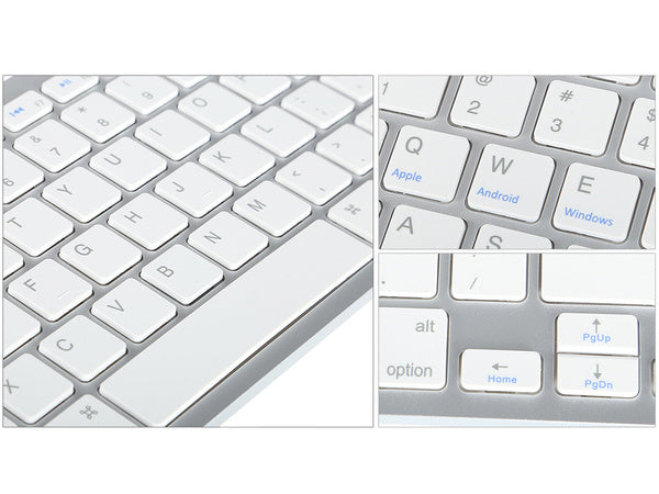 Belaidė "bluetooth" klaviatūra kompiuteriui "ipad mac" maža plona žemo profilio klaviatūra, Baltas, Szín, Fehér