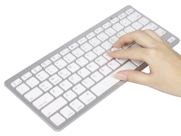 Belaidė "bluetooth" klaviatūra kompiuteriui "ipad mac" maža plona žemo profilio klaviatūra, Baltas, Szín, Fehér