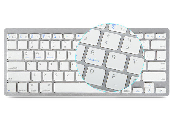 Belaidė "bluetooth" klaviatūra kompiuteriui "ipad mac" maža plona žemo profilio klaviatūra, Baltas, Szín, Fehér
