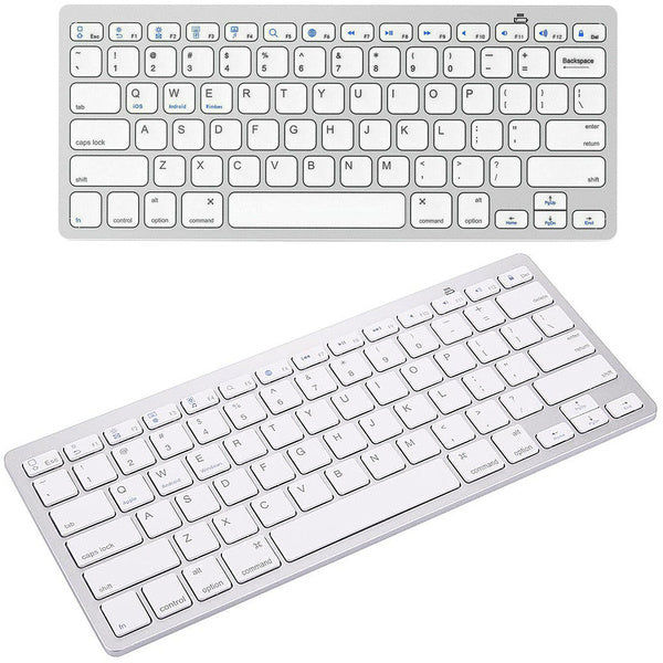 Belaidė "bluetooth" klaviatūra kompiuteriui "ipad mac" maža plona žemo profilio klaviatūra, Baltas, Szín, Fehér