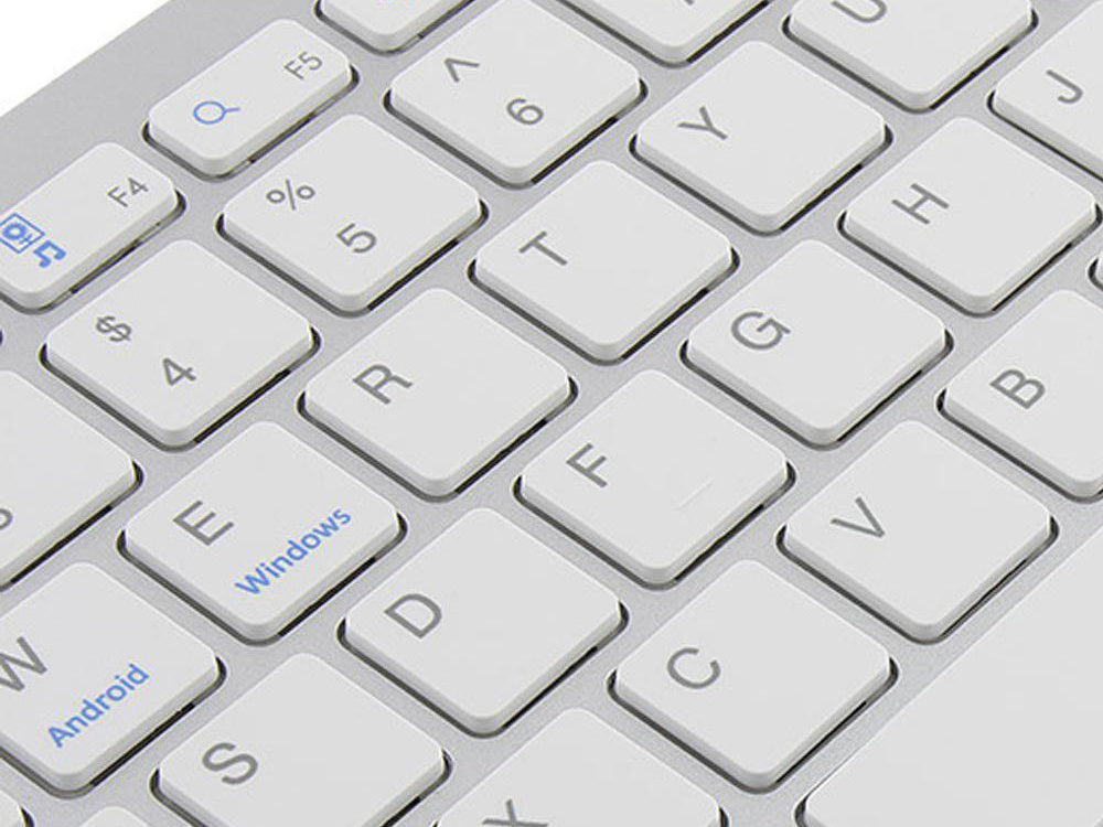 Belaidė "bluetooth" klaviatūra kompiuteriui "ipad mac" maža plona žemo profilio klaviatūra, Baltas, Szín, Fehér