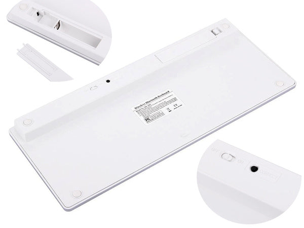 Belaidė "bluetooth" klaviatūra kompiuteriui "ipad mac" maža plona žemo profilio klaviatūra, Baltas, Szín, Fehér
