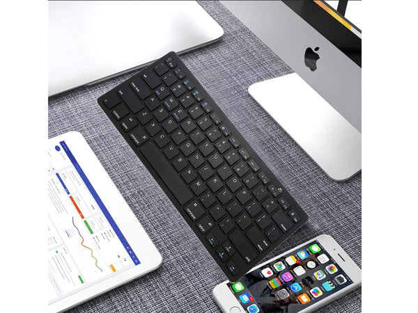 Belaidė "bluetooth" klaviatūra kompiuteriui "ipad mac" maža plona žemo profilio klaviatūra, Juoda, Szín, Fekete