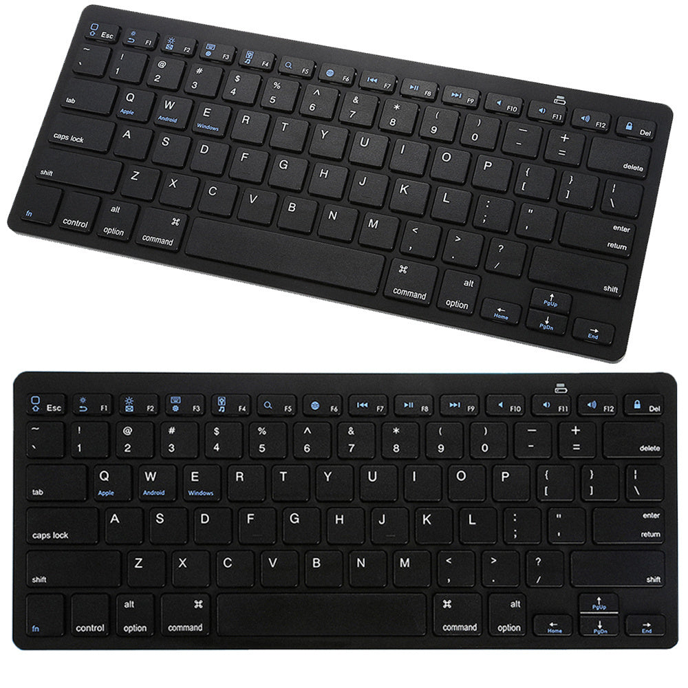 Belaidė "bluetooth" klaviatūra kompiuteriui "ipad mac" maža plona žemo profilio klaviatūra, Juoda, Szín, Fekete