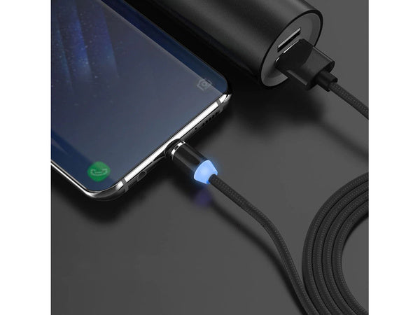 Magnetinis įkrovimo kabelis 3w1 micro typ-c usb lightning 1m, Juoda, Szín, Fekete