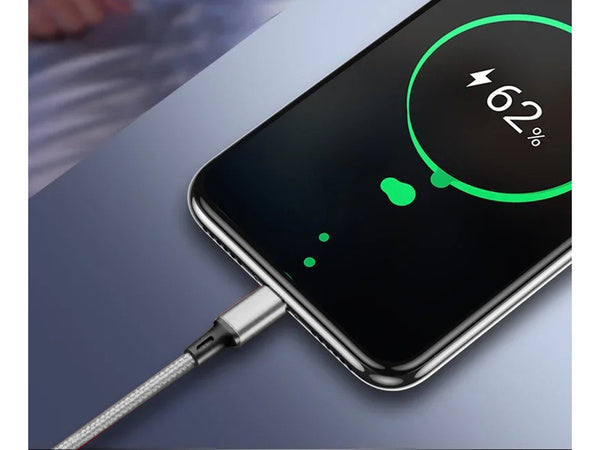 3in1 usb kabelis telefonui žaibo kabelis iphone micro usb type-c 1.2m