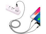 3in1 usb kabelis telefonui žaibo kabelis iphone micro usb type-c 1.2m