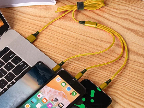 3in1 usb kabelis telefonui žaibo kabelis iphone micro usb type-c 1.2m