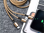 3in1 usb kabelis telefonui žaibo kabelis iphone micro usb type-c 1.2m