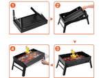 Kelioninis grilis nešiojamas sulankstomas dėklas, medžio anglių kempingas bbq
