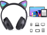 Belaidės ausinės "bluetooth" radijo fm mp3 katės ausys led apšvietimas, Juoda, Szín, Fekete