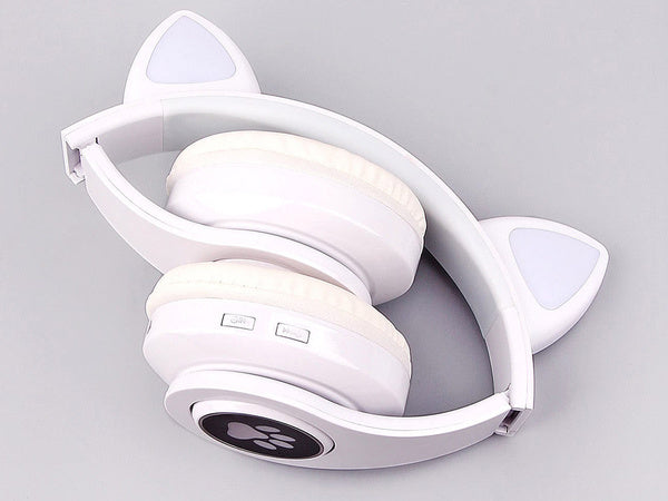 Belaidės ausinės "bluetooth" radijo fm mp3 katės ausys led apšvietimas, Baltas, Szín, Fehér