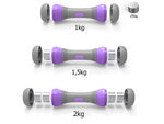 Fitneso hanteliai reguliuojami 2 x 2 kg 2 vienetų reguliuojamo svorio rinkinys, Violetinė, Szín, Lila