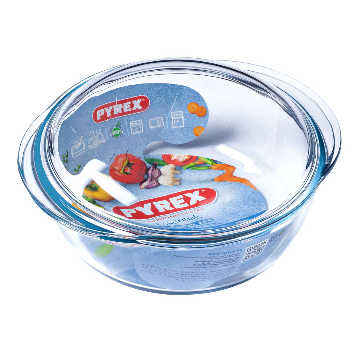 Puodas su dangčiu Pyrex Essentials Skaidrus 3,2 L (3 vnt.)