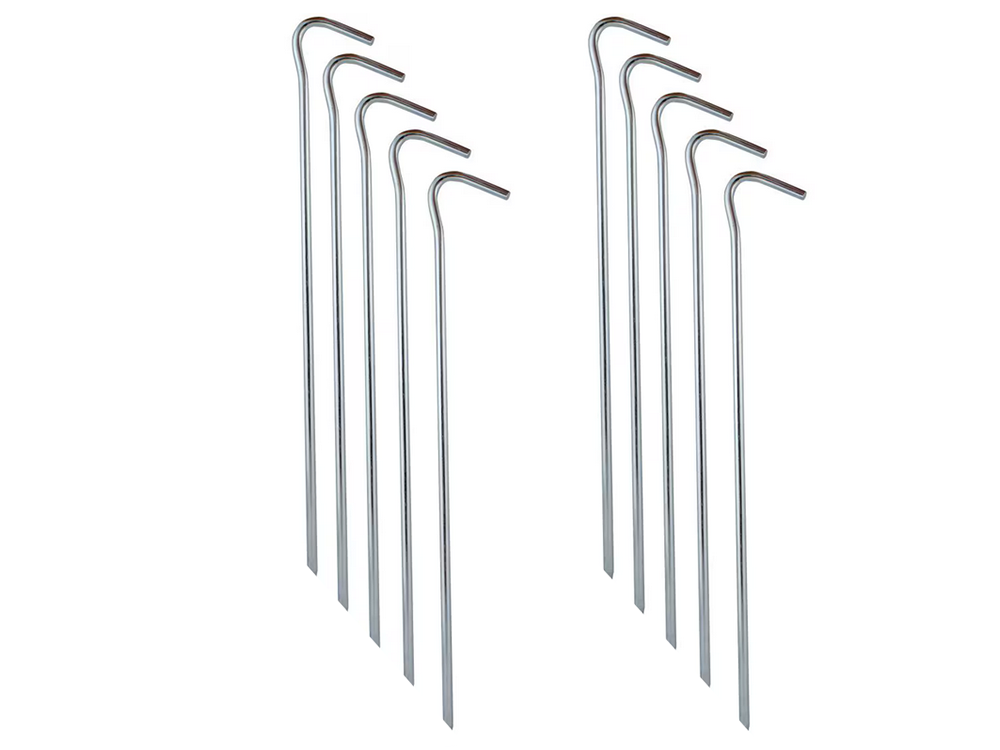 Tent piles anchor pigs steel 31cm 10vnt kabliukų ir kilpų smeigtukai