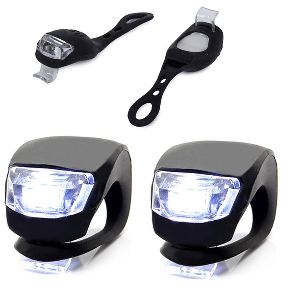 Dviračių žibintas 2 led priekinis žibintas 2 vnt silikono atsparus vandeniui, Juoda, Szín, Fekete
