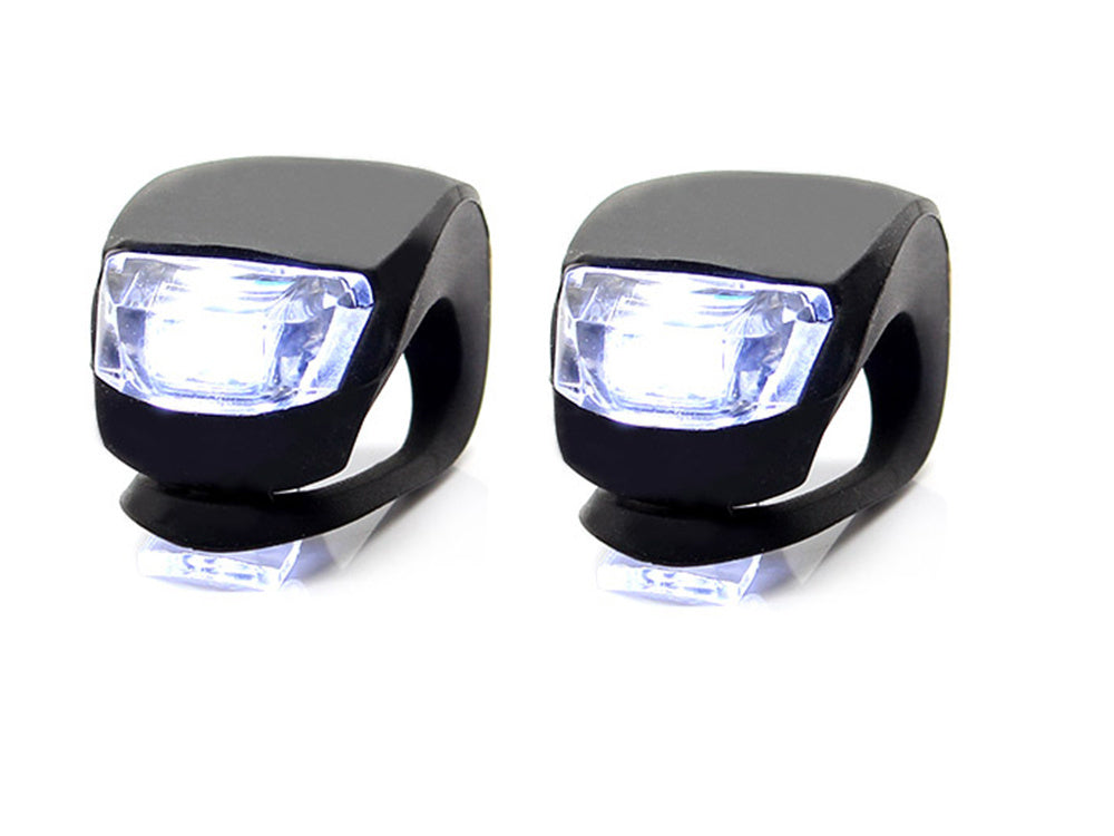 Dviračių žibintas 2 led priekinis žibintas 2 vnt silikono atsparus vandeniui, Juoda, Szín, Fekete