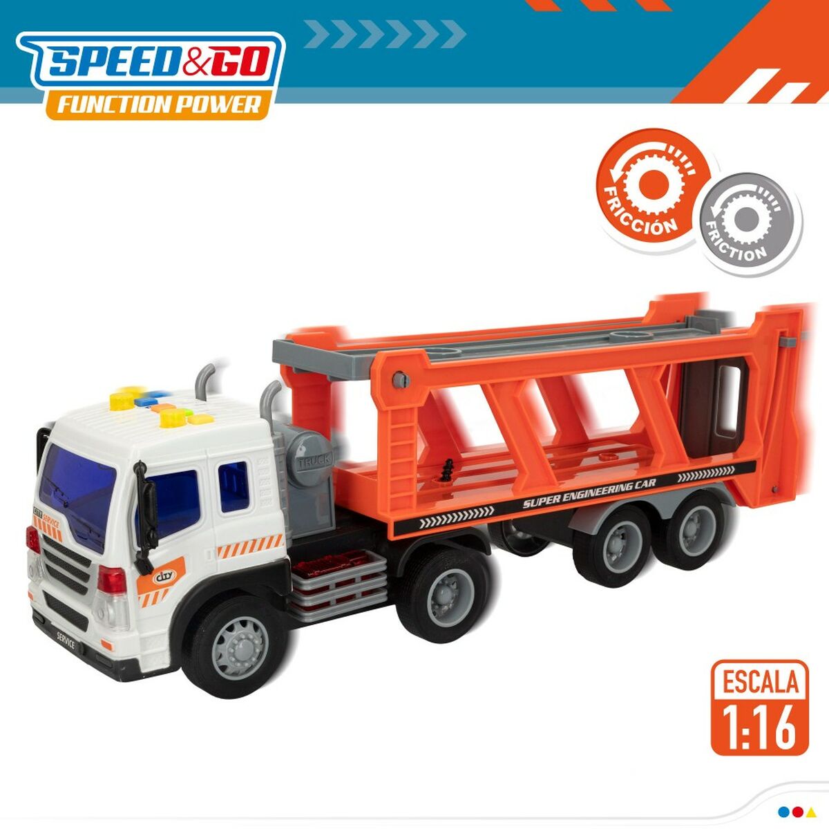 Sunkvežimių vežimėlis ir automobiliai Speed & Go 37,5 x 12,5 x 10 cm (2 vnt.)