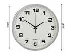 Sieninis laikrodis didelis neliečiamas tylus 25 cm apvalios sekundinės rodyklės