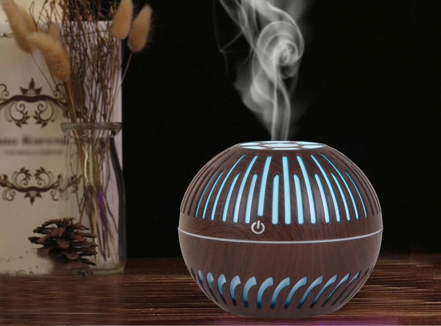 Oro drėkintuvas aromaterapija difuzorius vadovaujama naktinė šviesa rgb, Tamsiai ruda, Szín, Sötétbarna