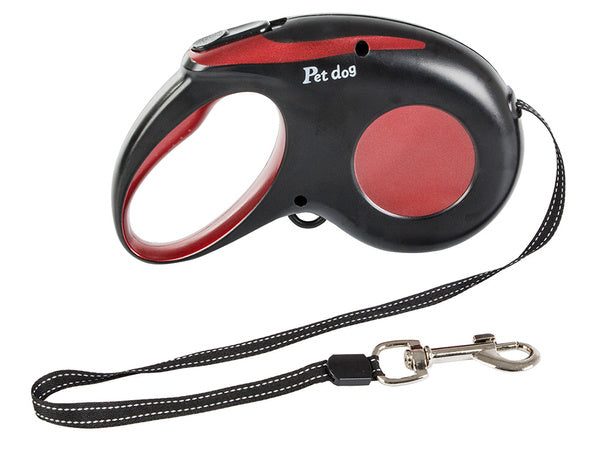 Lanyard automatinis su blokatoriumi šunims su ilga juosta 5 m 15 kg, Raudona, Szín, Piros