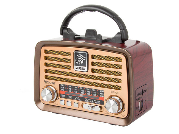 Retro virtuvės mobilusis radijas fm am bluetooth usb įkraunama antena