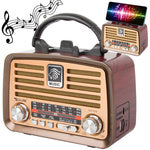 Retro virtuvės mobilusis radijas fm am bluetooth usb įkraunama antena