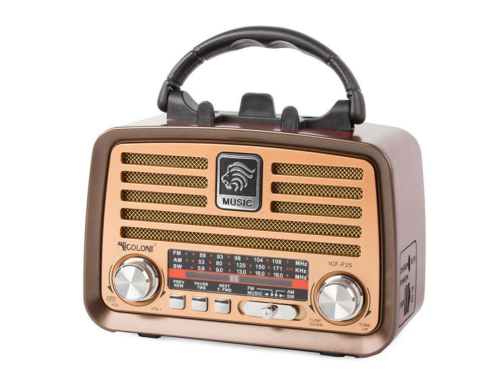 Retro virtuvės mobilusis radijas fm am bluetooth usb įkraunama antena