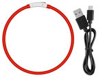 Led šviesos švytintuvas šuns ir katėms vandeniui atsparus reguliuojamas 47cm usb, Raudona, Szín, Piros