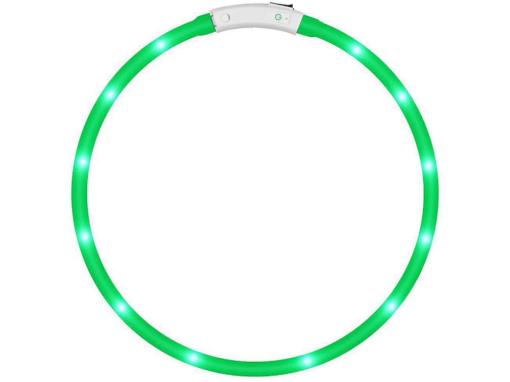 Led šviesos švytintuvas šuns ir katėms vandeniui atsparus reguliuojamas 47cm usb, Žalia, Szín, Zöld