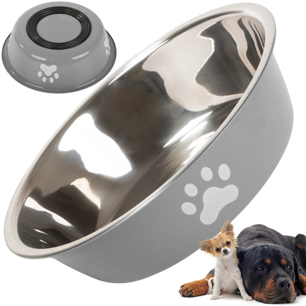 Metalinis anti-slipping dog cat food water bowl 150ml, Pilka, Szín, Szürke