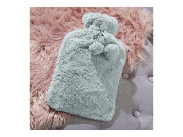 Pliušinis guminis termoforas su dideliu minkšto kailio dangčiu, Pilka, Szín, Szürke