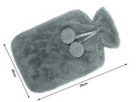 Pliušinis guminis termoforas su dideliu minkšto kailio dangčiu, Pilka, Szín, Szürke