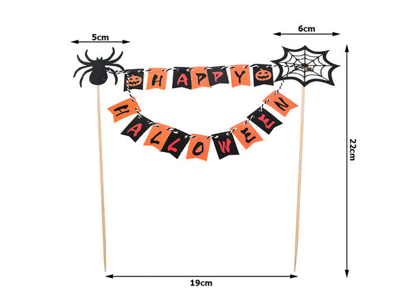 Helovino dekoracijos tortui cupcake picker topper girlianda popierius