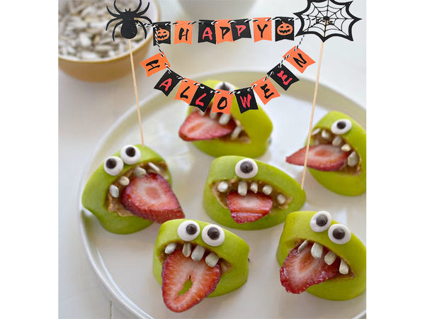 Helovino dekoracijos tortui cupcake picker topper girlianda popierius