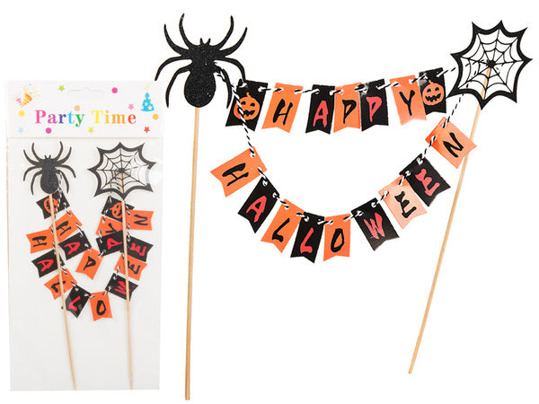 Helovino dekoracijos tortui cupcake picker topper girlianda popierius